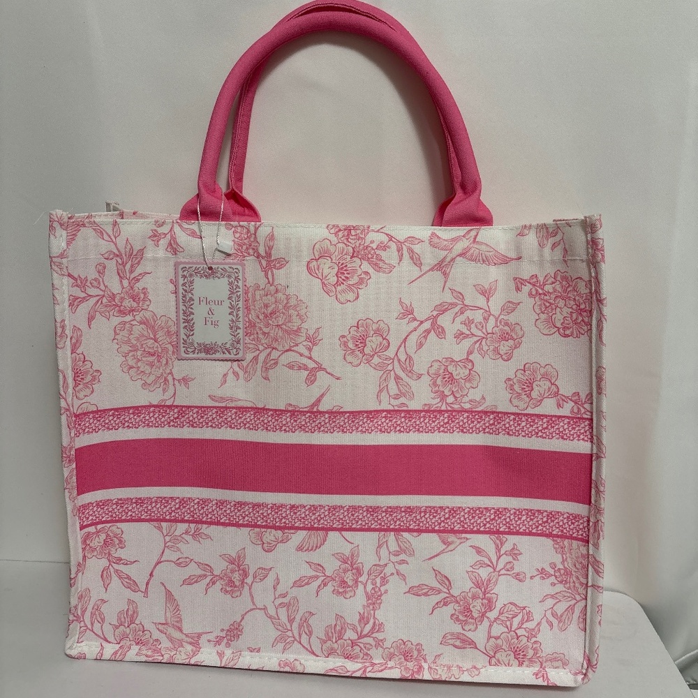 Large Pink Tote Bag + 3 Sheets Iron On letters